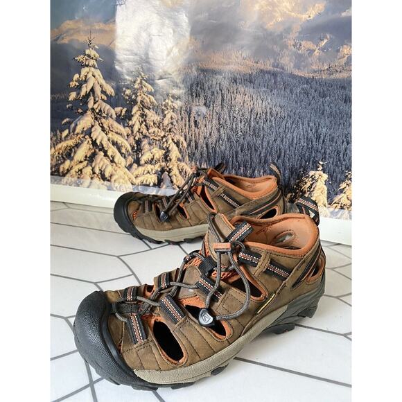Keen Arroyo II Waterproof Brown Leather Hiking Sandals 1008419 Mens 8